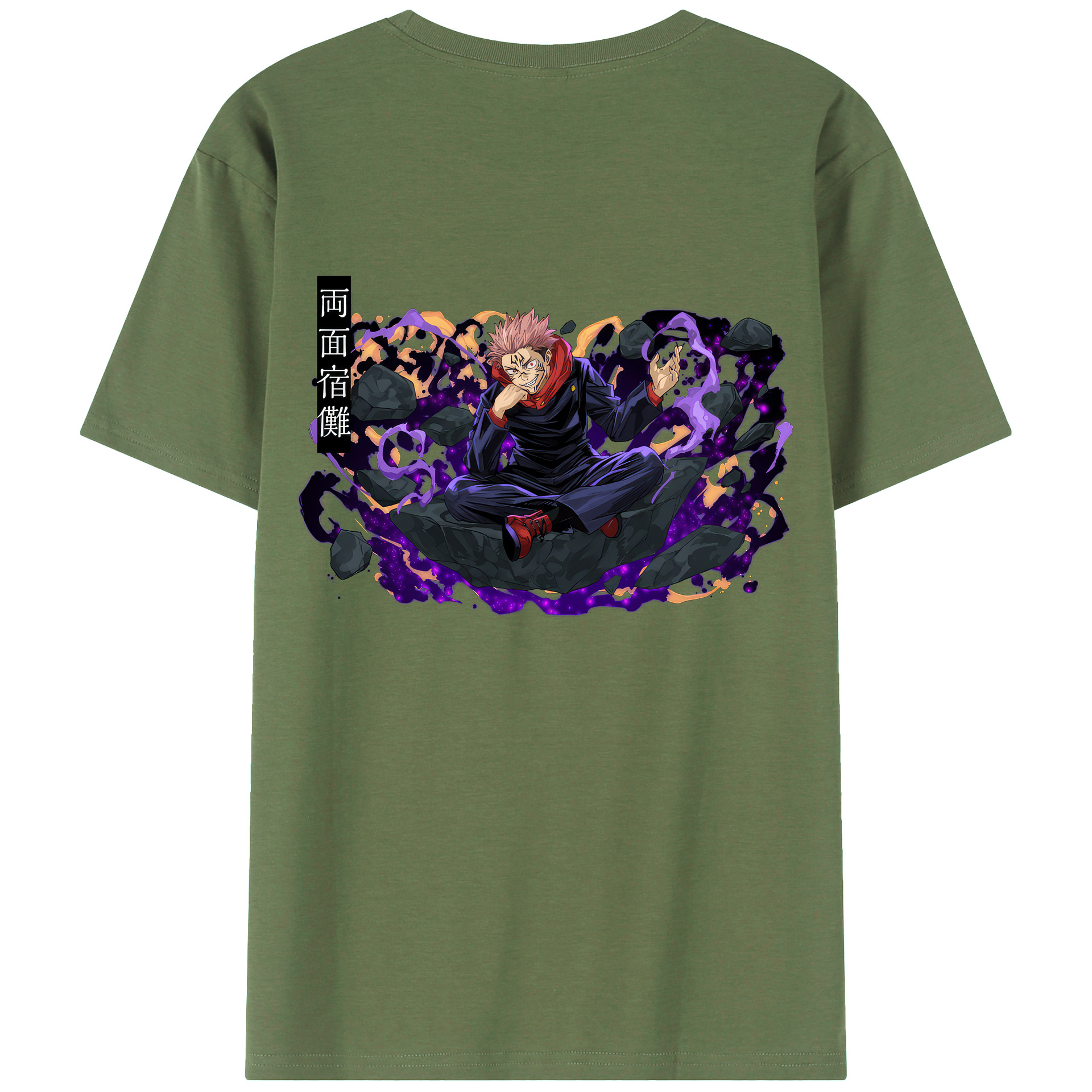 （画像用） 呪術廻戦 Jujutsu Kaisen 綿100％ メンズ半袖Tシャツ（バックプリント） 通気性